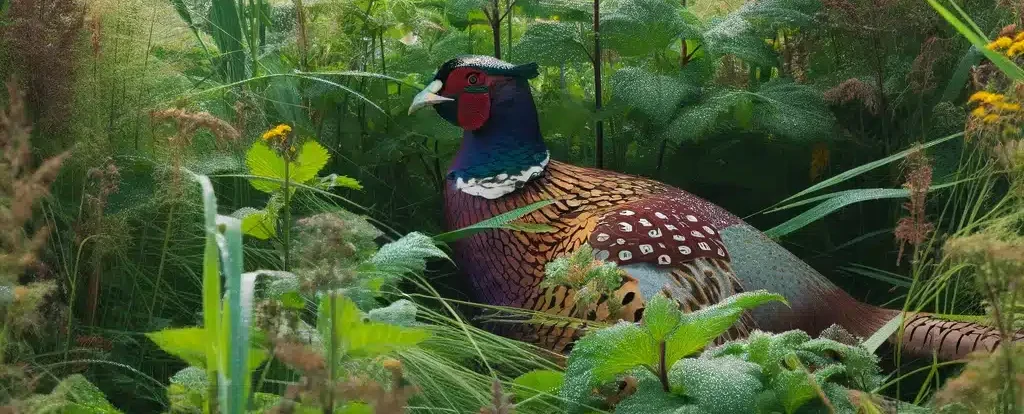 pheasant hiding from hunters