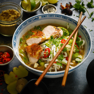 Pheasant Ramen with Pickled Ginger and Sesame Seeds